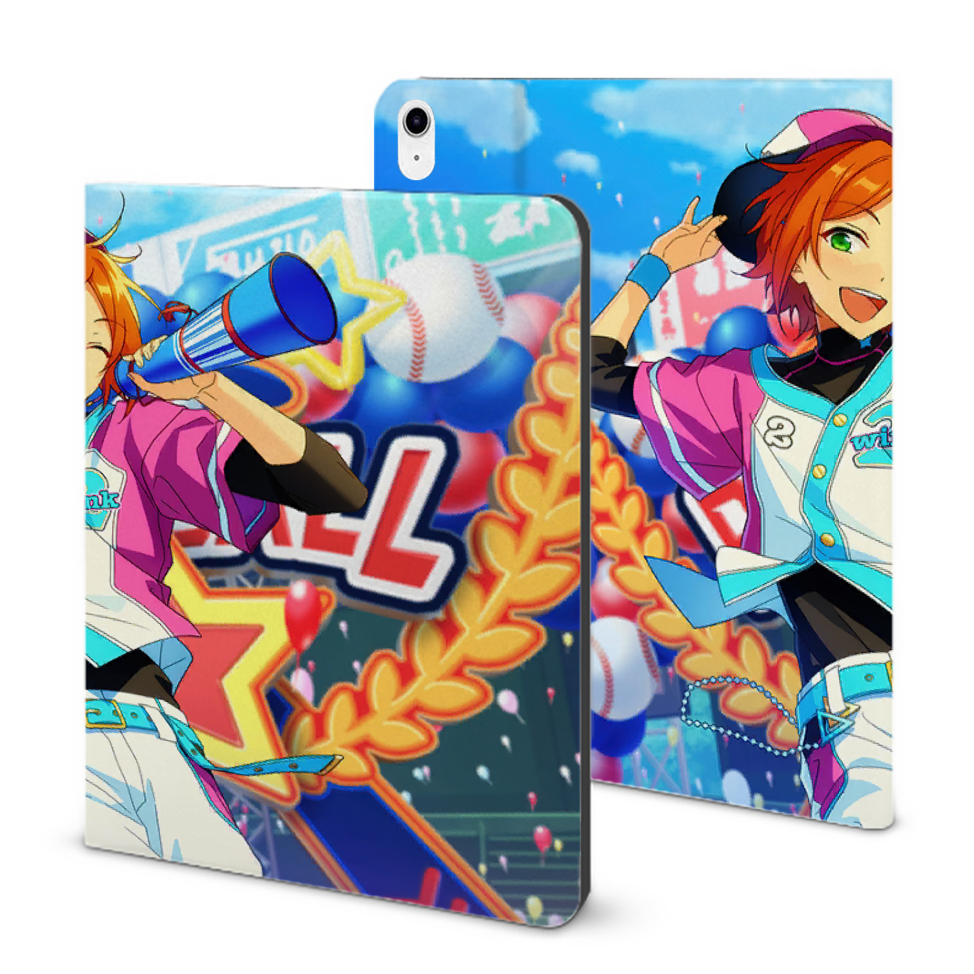 （画像用） あんさんぶるスターズ! Ensemble Stars IPad ケース ブック型 PUレザー TPU 耐衝撃 軽量 薄型 ペン収納なし 全面保護 IPad 各モデル対応